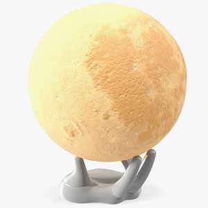 Decorative Lamp Moon On Hand Stand Yellow Light On