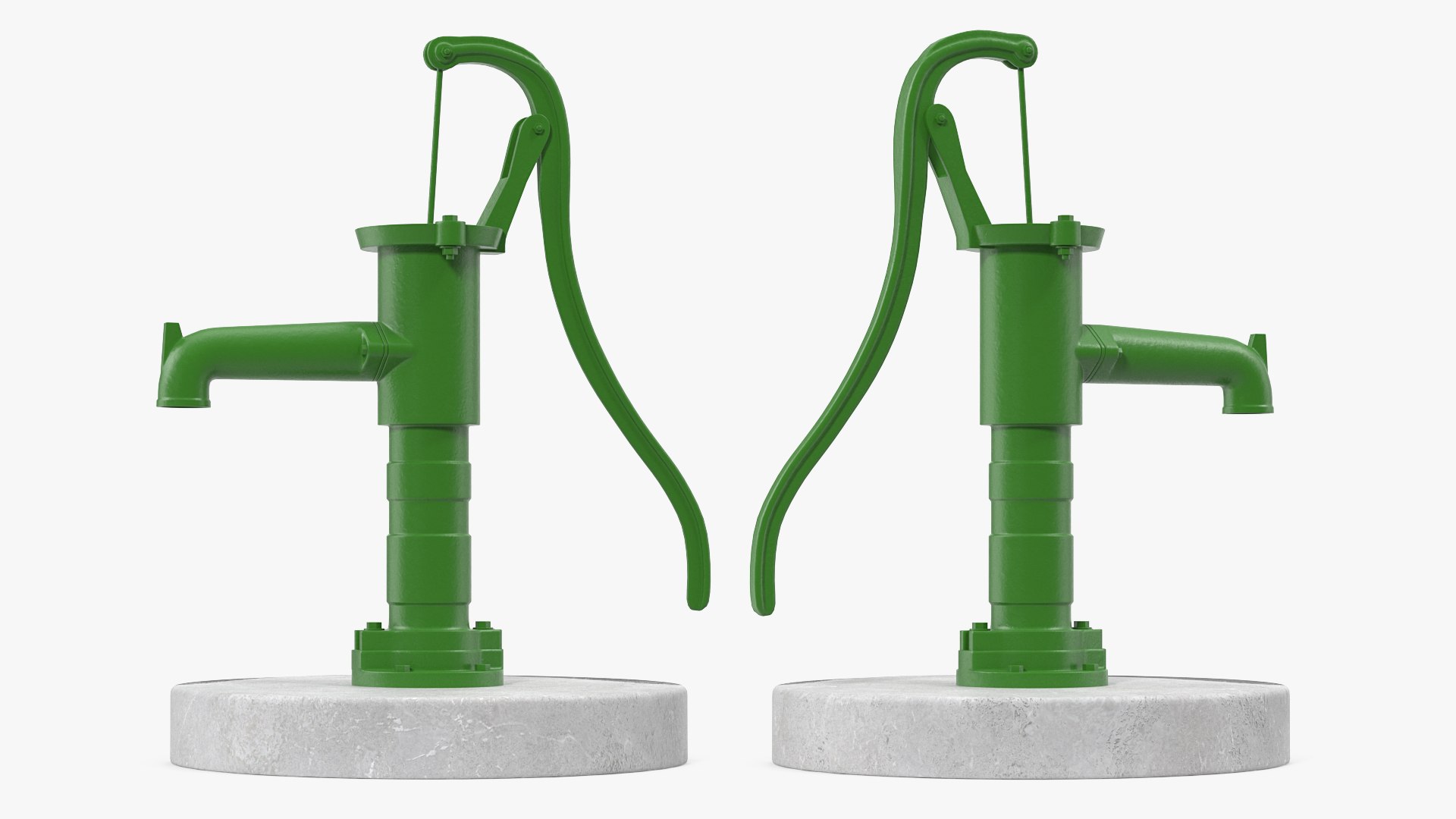 Hand Water Pump Rigged 3D model preview