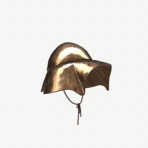 3D Ancient Helmet Beotian 3D Model Game Ready PBR Low Poly