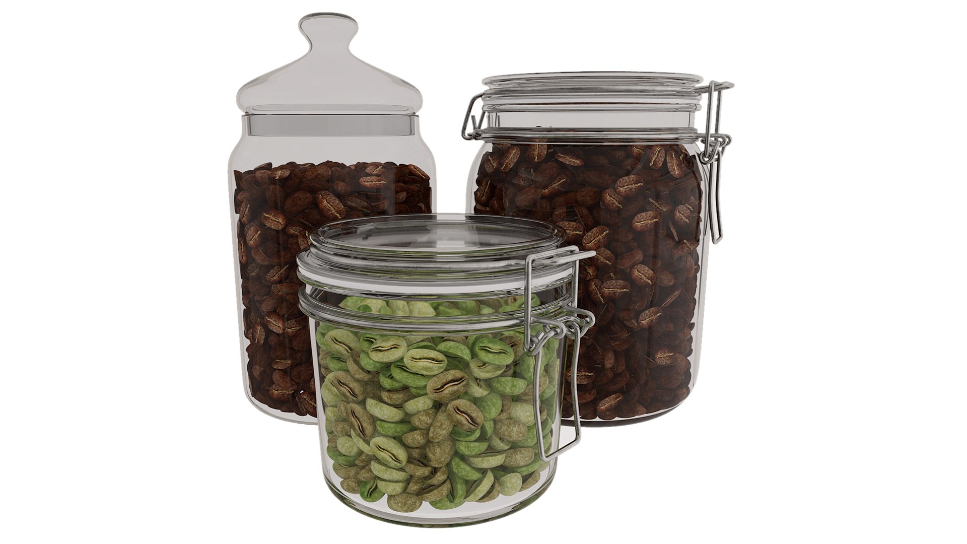 3D Coffee Bean Glass Jars - TurboSquid 2191521