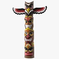 Colorful Wooden Totem Pole