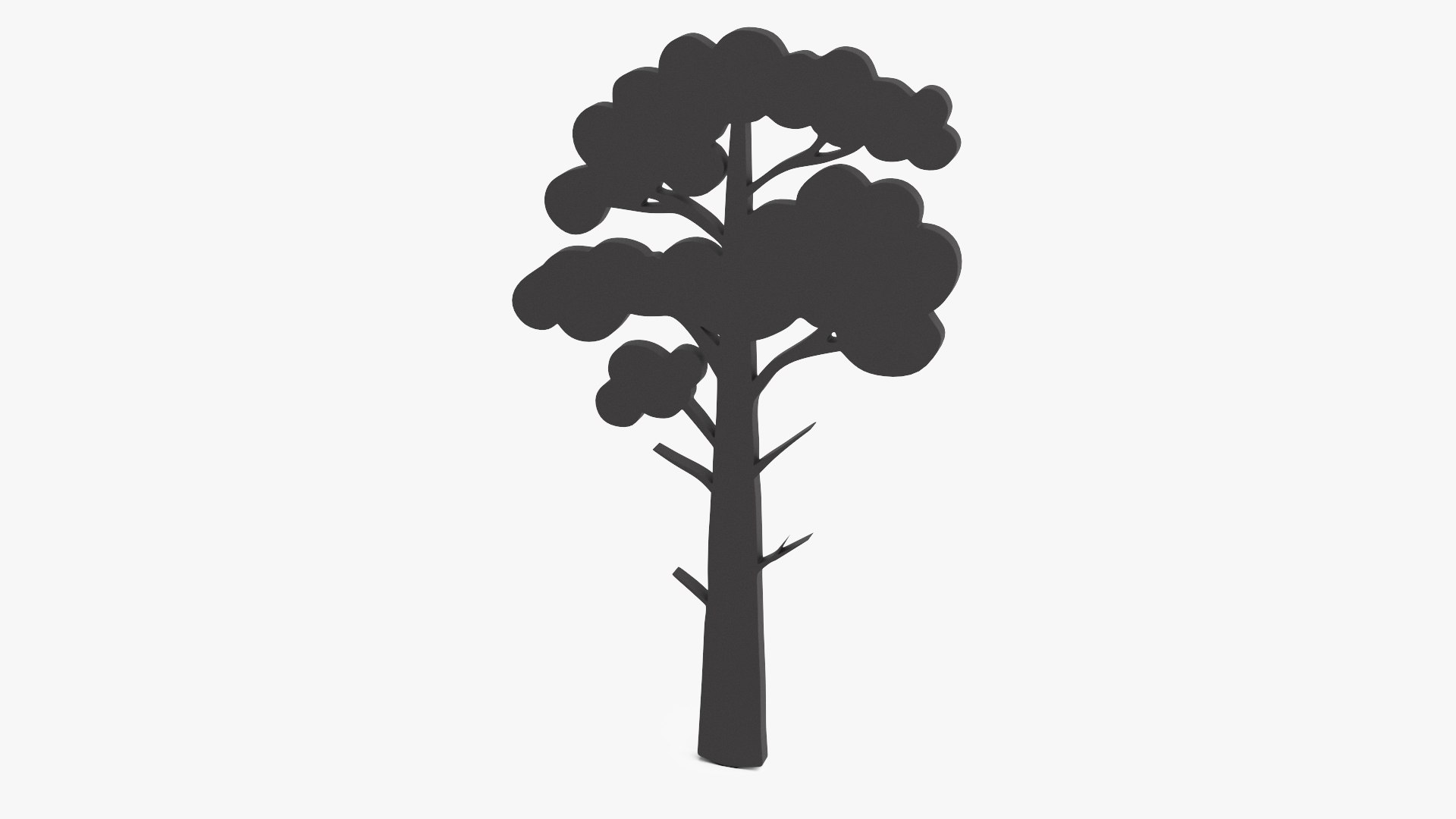 Pine Tree Silhouette 3D model preview