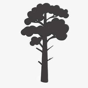 Pine Tree Silhouette 3D
