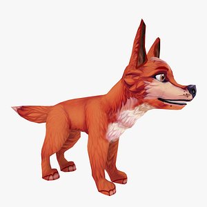 3D Dog fox Cartoon