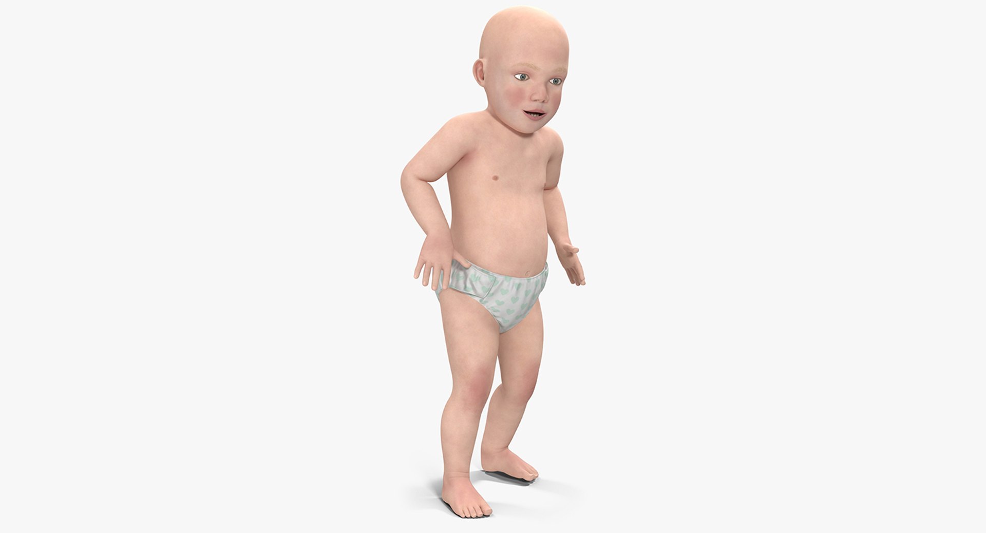 Small Baby Boy Rigged 3D Model 3D model preview
