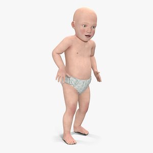 small baby boy rigged 3d max