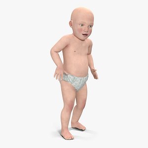 Small Baby Boy Rigged 3D Model