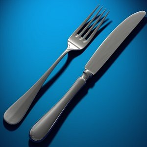 fork knife 3d model
