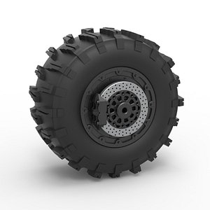 Diecast Rear wheel of Top fuel Dirt dragster motorcycle Scale 1 to 25 3D model