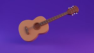Cartoon Guitar 3D model