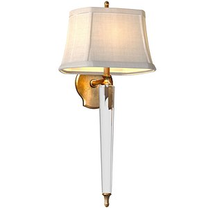 3D Crystal Lighting wall Sconce lamp made aged brass glass 3D model model