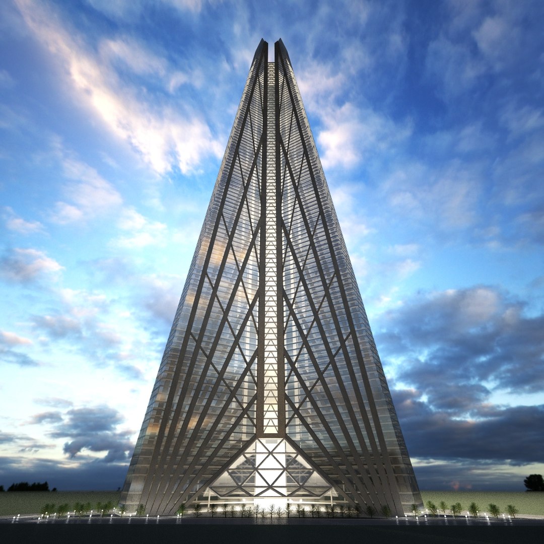 3d Russia Tower Moscow Scyscraper Model