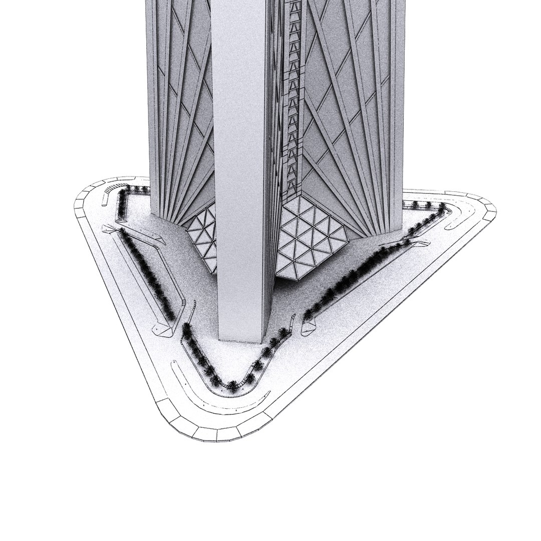 3d Russia Tower Moscow Scyscraper Model