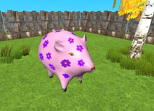 3d model cute pig