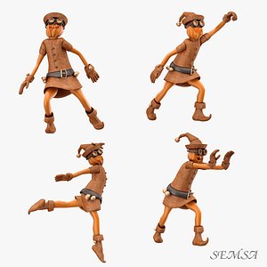 rigged pose 3d model