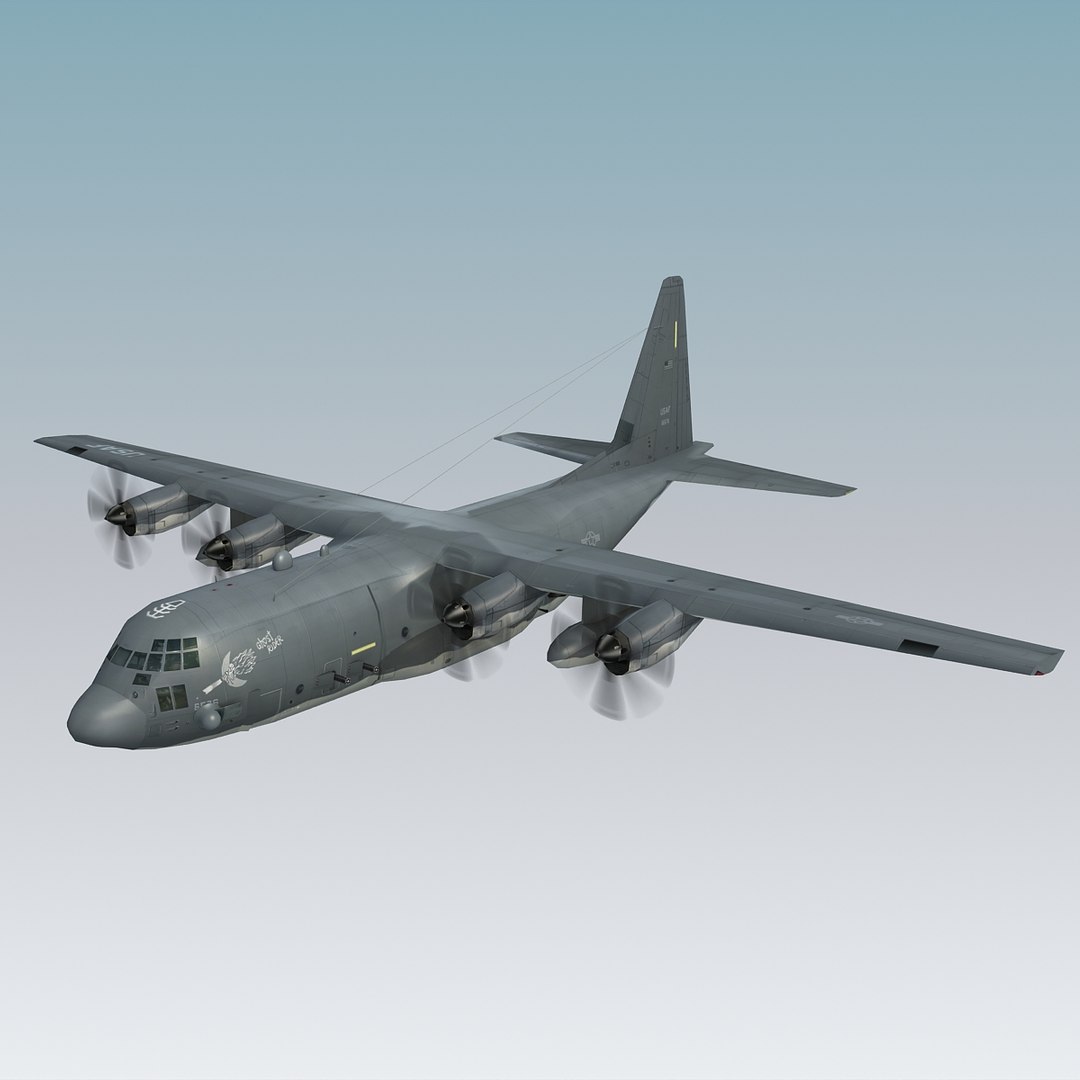 Flight Mode Gunship Lockheed C-130 3d Model