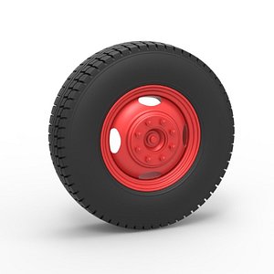 Front wheel of Pickup Truck Scale 1 to 25
