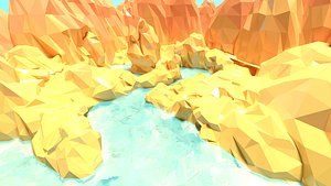 3D cartoon canyon landscape