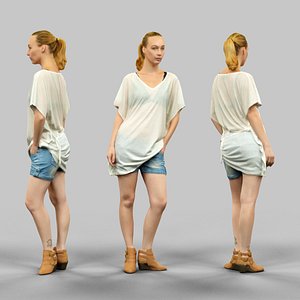3d girl transparant jeans short