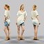 Прозрачный топ и джинсы короткие Girl