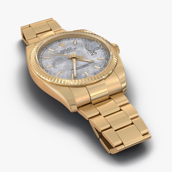 rolex datejust gold 36mm 3d max