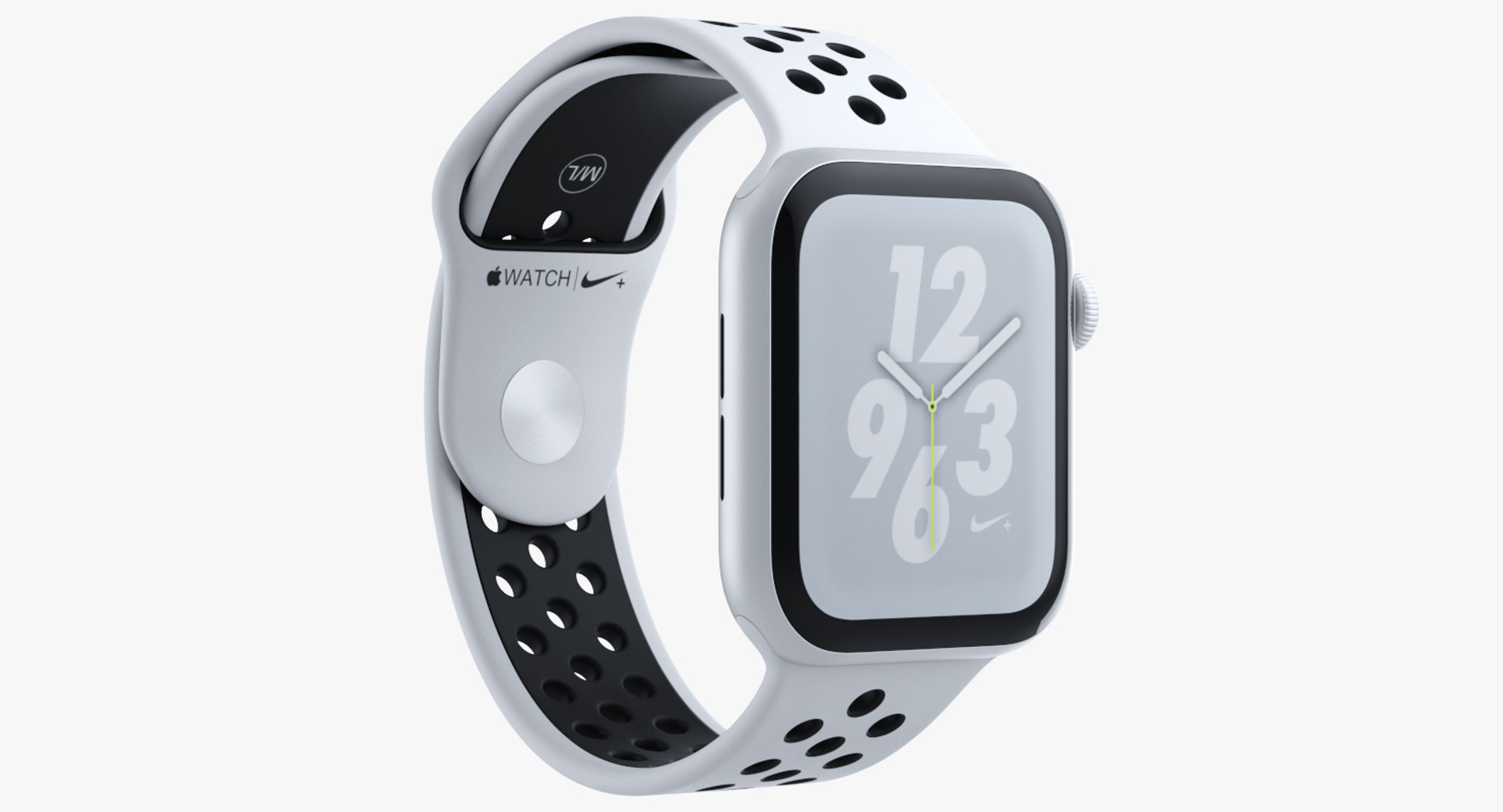 White Apple Watch Series 4 Nike 3D model preview