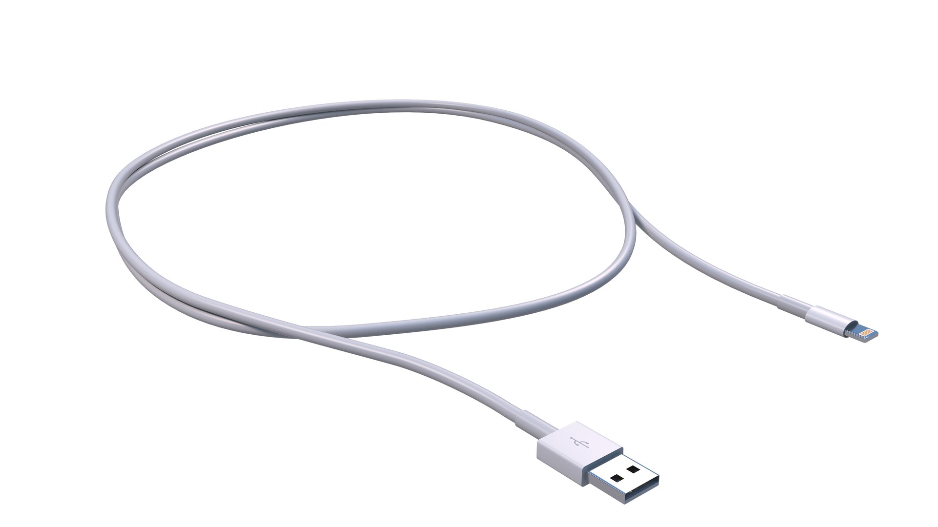 Apple lightning cable model TurboSquid 1602084