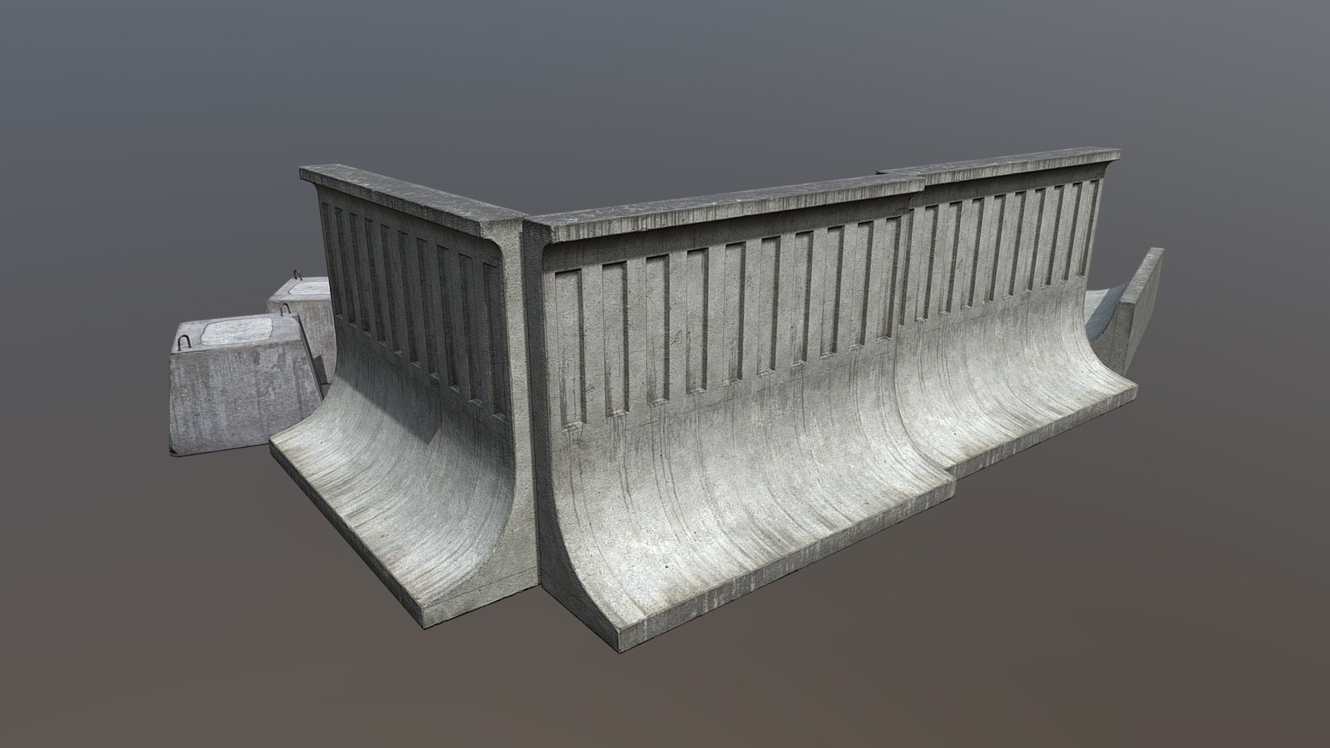 3D concrete fence https://p.turbosquid.com/ts-thumb/vv/kNKHkf/S3PFegv4/stand_small_00/jpg/1556039370/1920x1080/fit_q87/7a87b816867542a0957ee24a9cac4d69e6d509da/stand_small_00.jpg