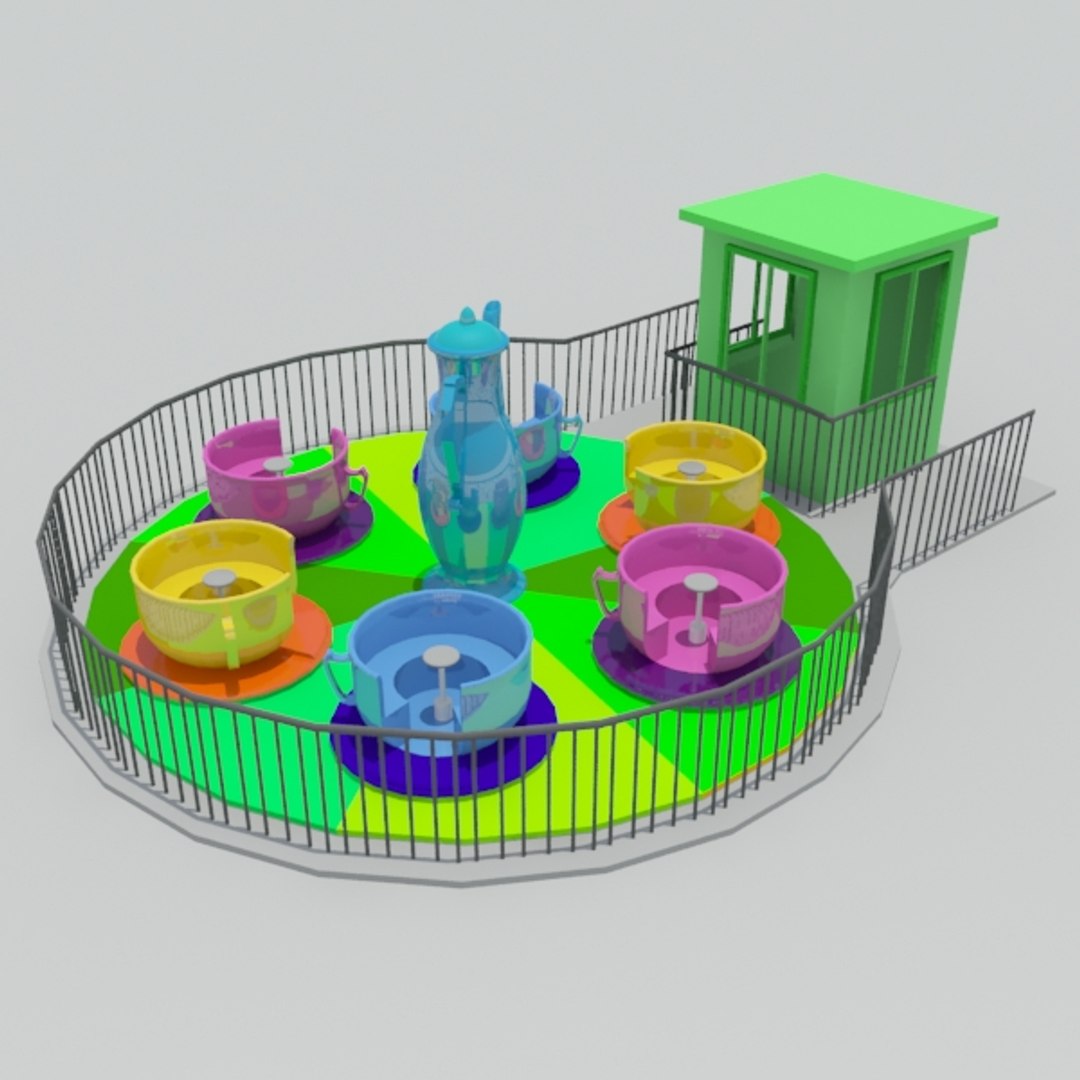 Tea Cup Ride Model - TurboSquid 1241891