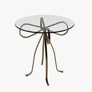 Gold-Bow-Round-Glass-Side-Table-2021-Corona 3D model
