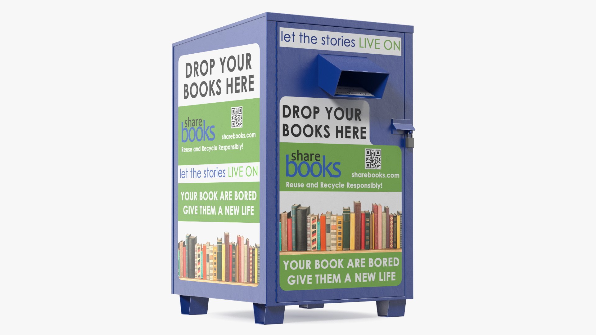 modelo 3d Book Drop Box Blue - TurboSquid 2042252
