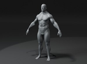 3D model Superhero Male Body Base Mesh10k Polygons