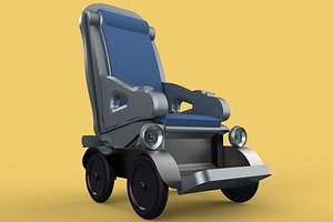 3D SELF-DRIVING SMART ELECTRIC WHEELCHAIR AUTONOMOUS ROBOT VEHICLE model