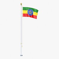Ethiopia Flag Stand Pole Animated Loop