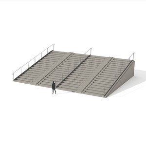 3D model Brutalist Entrance Stairs 10