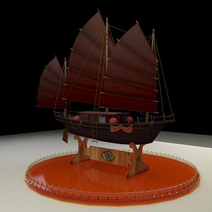 3D model Chinese junk boat