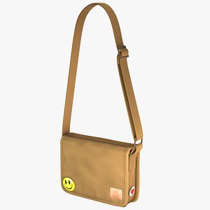 3d model student messenger bag 1