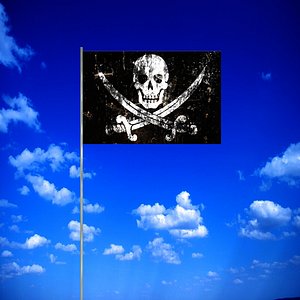 3d 3ds pirates flag pole