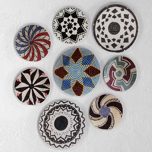 set african baskets wall 3D