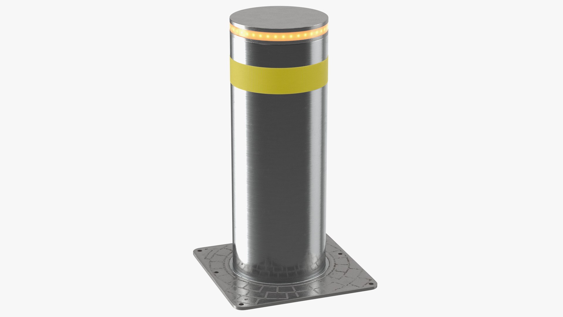 Retractable Security Bollard 3D model preview