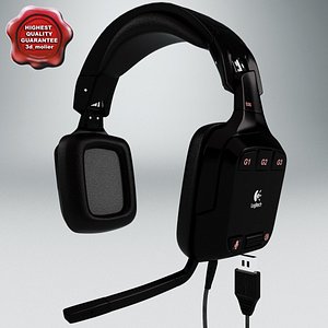 headphones logitech g35 3d model