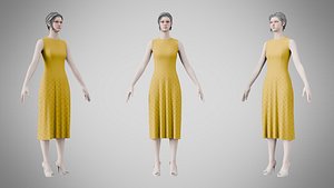 3D model Dress 43 Golden Grass