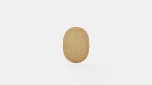 3D model Oval Rug in Jute Beige