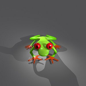 3d red eye frog model