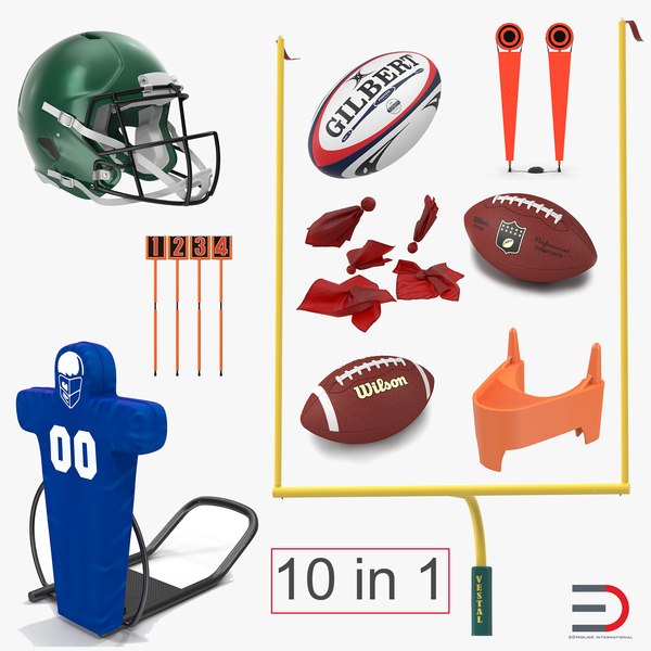 football equipment 2 rugby ball 3d 3ds