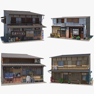 3D Japanese Buildings Bundle 6 model