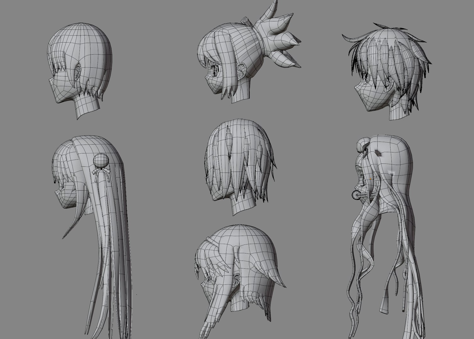 3D girl hair anime - TurboSquid 1464441