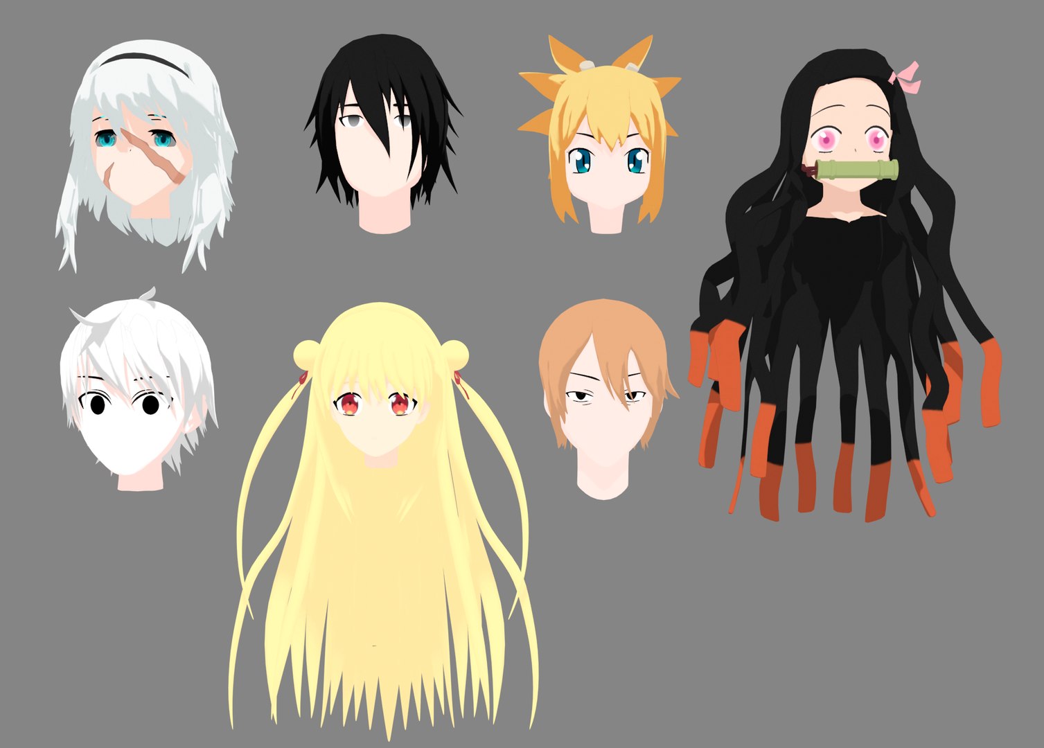 Anime Hair 3D Model - TurboSquid 1609241