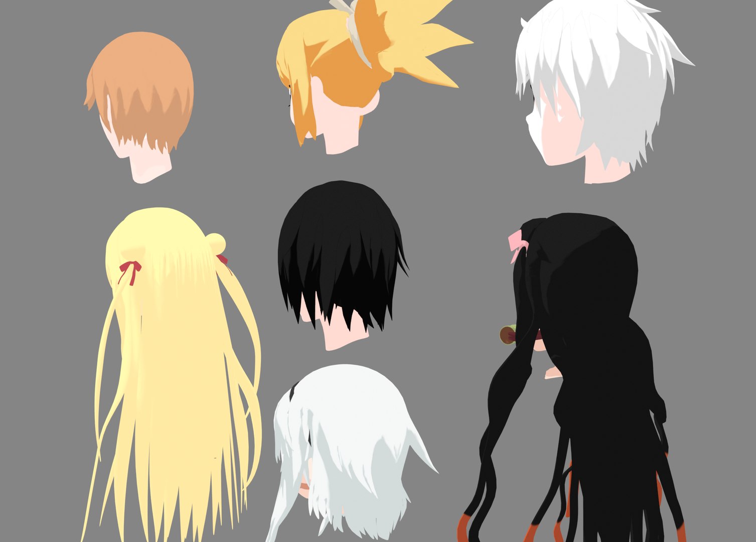 Anime Hair (Short Style B) - Buy Royalty Free 3D model by Tsubasa ツバサ  (@Tsubasa_Art) [a79c85d]