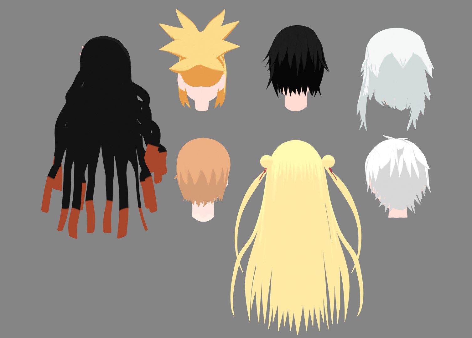 Anime Hair Collection - 3D Model by RYANMAICOL